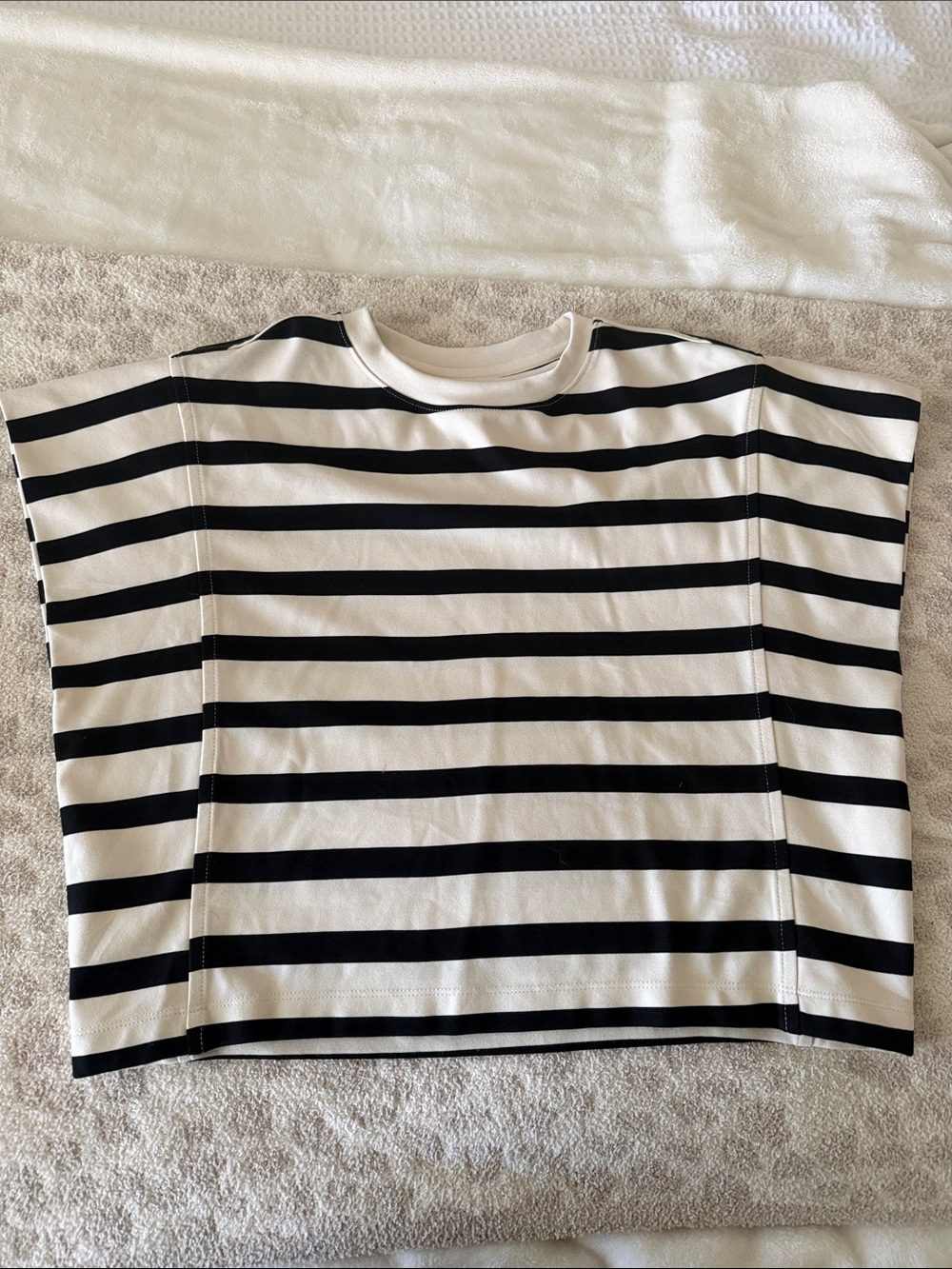a new day Black and White Striped Boxy Tee